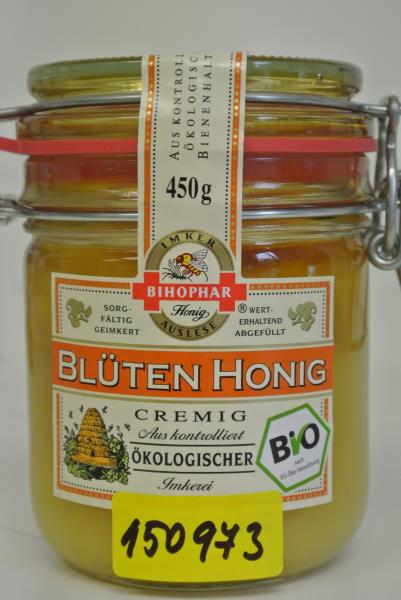 BIHOPHAR Blüten Honig Cremig BIO - BIO - Květový Med pastový  z ekologického  zemědělství