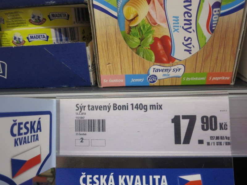 Tavený sýr mix, obsah tuku v sušině 60%