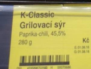 K Classic, Plátky k pečení a grilování se sýrem, paprikou a chilli