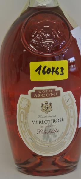 Gold Asconi  MERLOT ROSÉ růžové  víno polosladké , Alk. 11,0% obj., země původu Moldavsko