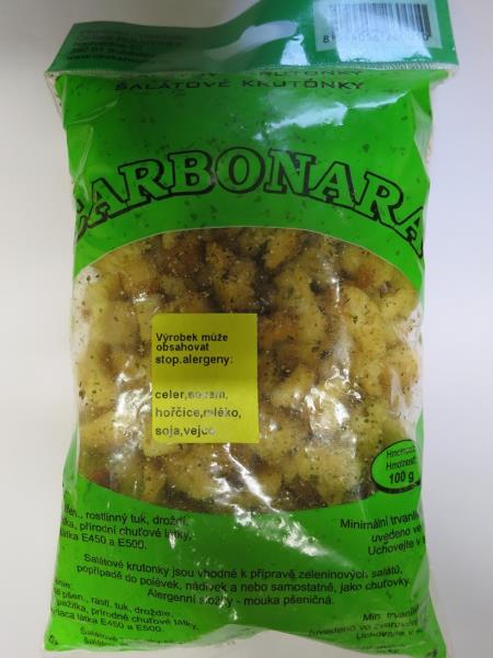 Salátové krutónky Carbonara