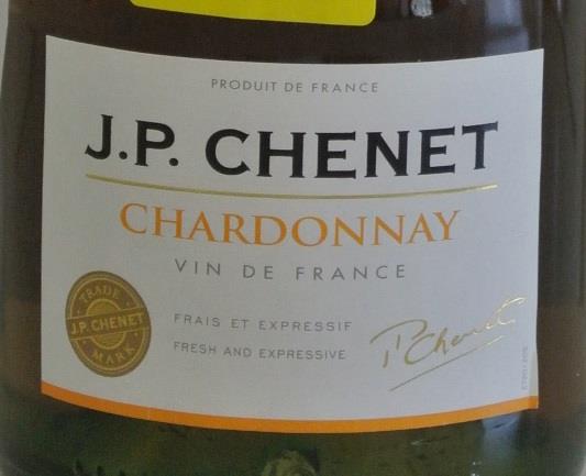 J.P.CHENET, CHARDONNAY, bílé polosuché víno