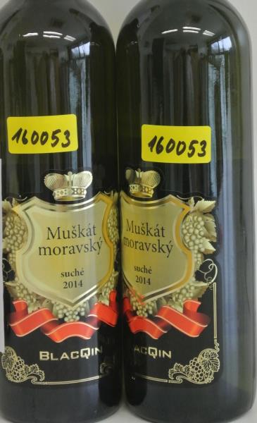 Muškát moravský, moravské zemské víno bílé, suché, alk - 10,50% obj., ročník 2014, BLACQIN s.r.o.