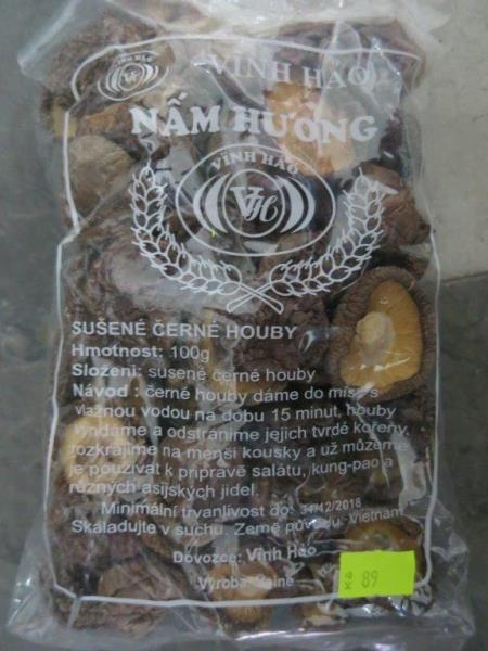 Sušené černé houby VINH HAO  NÂM HUONG 100 g SHITAKE Houževnatec jedlý