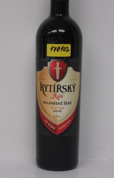 Rytířský řád, Rulandské šedé, bílé víno suché, alk.11,5% obj.
