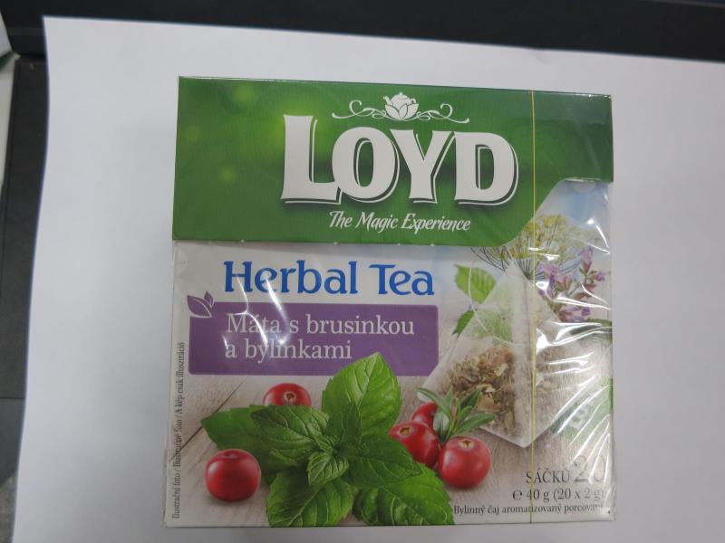 Herbal Tea - máta s brusinkou a bylinkami (Loyd) - bylinný čaj aromatizovaný porcovaný