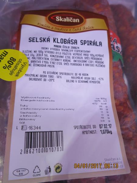 SELSKÁ KLOBÁSA SPIRÁLA