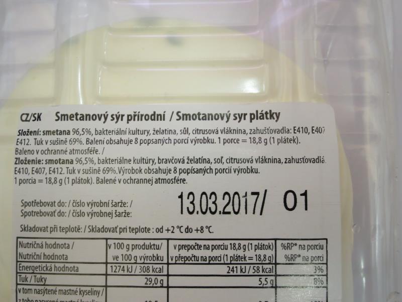 Smetanový sýr přírodní