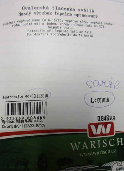 Úvalenská tlačenka světlá