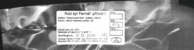 Kozí sýr Farmář - přírodní