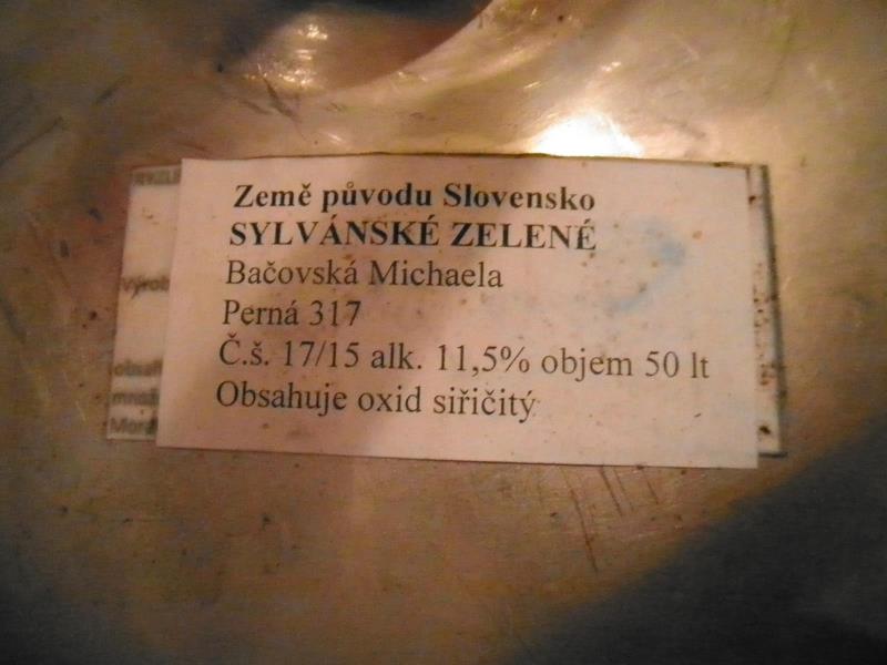 Sylvánské zelené, země původu Slovensko, alk.11,5 %