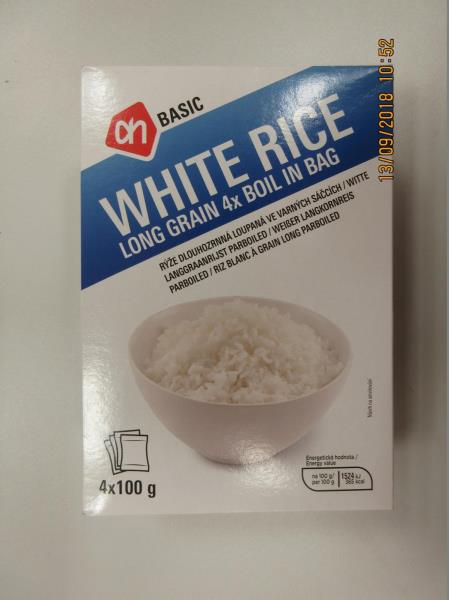 ah BASIC WHITE RICE LONG GRAIN 4x BOIL IN BAG - Rýže dlouhozrnná loupaná ve varných sáčcích