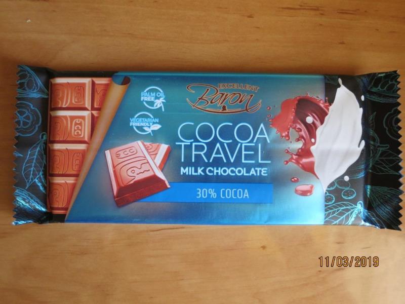 COCOA TRAVEL, Excellent Baron, Milk chocolate, 30% Cocoa