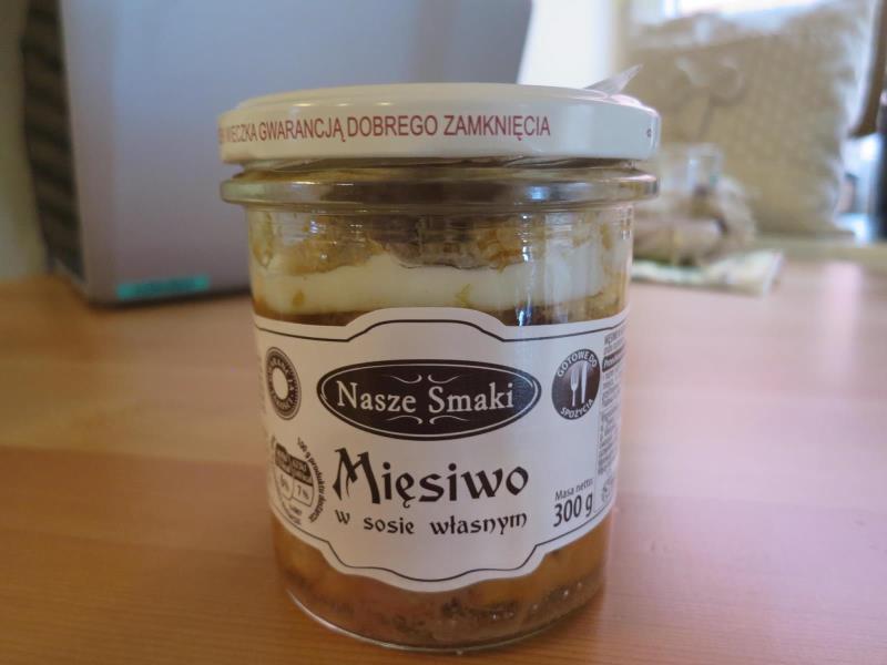 Nasze Smaki Miesiwo w sosie wlasnym, Vepřové maso ve vlastní šťávě, sterilovaná konzerva