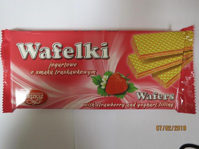 Wafelki jogurtowe o smaku truskawkowym