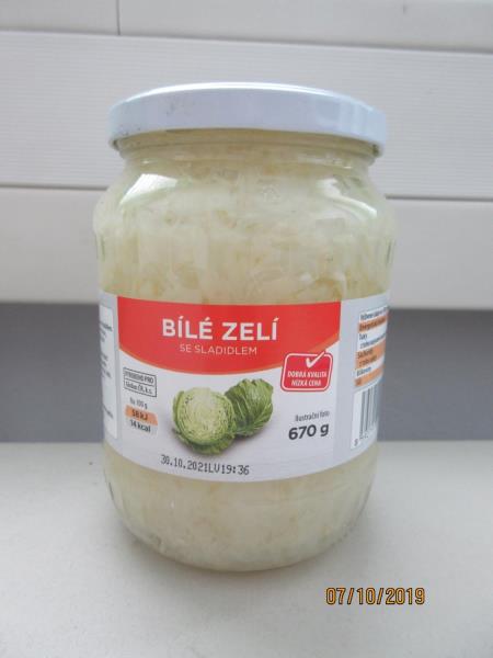 Bílé zelí se sladidlem 670g