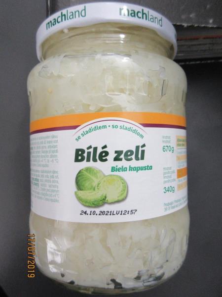 Bílé zelí se sladidlem 670g