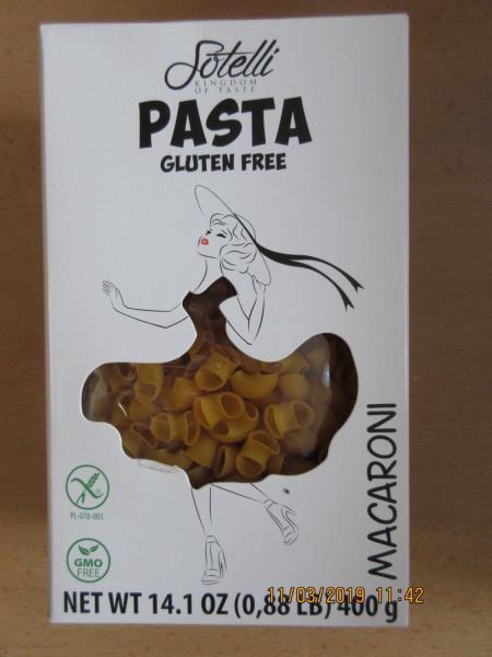 Sotelli Kingdom of Taste Pasta Gluten free Macaroni. 