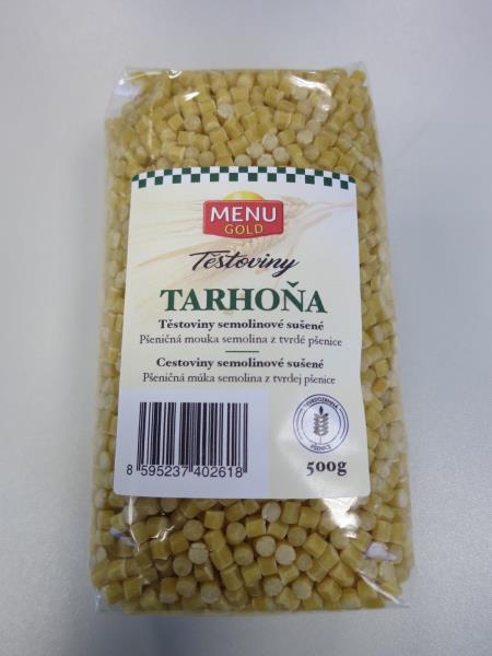 MENU GOLD Těstoviny TARHOŇA, Těstoviny semolinové sušené 500 g. 