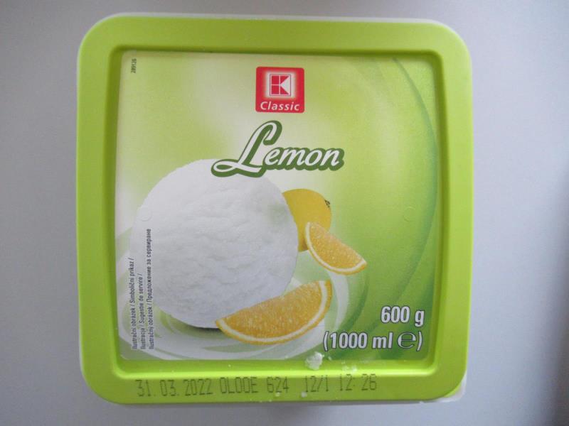 K-CLASSIC Lemon. Mražený krém sorbet citrónový.