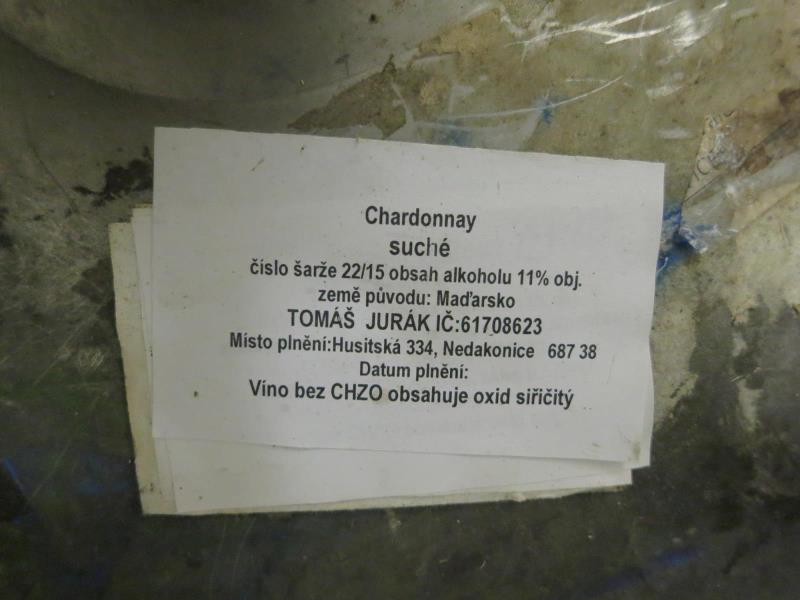 Chardonnay, polosuché, č. š. 2315, alk. 11,0% obj., Maďarsko