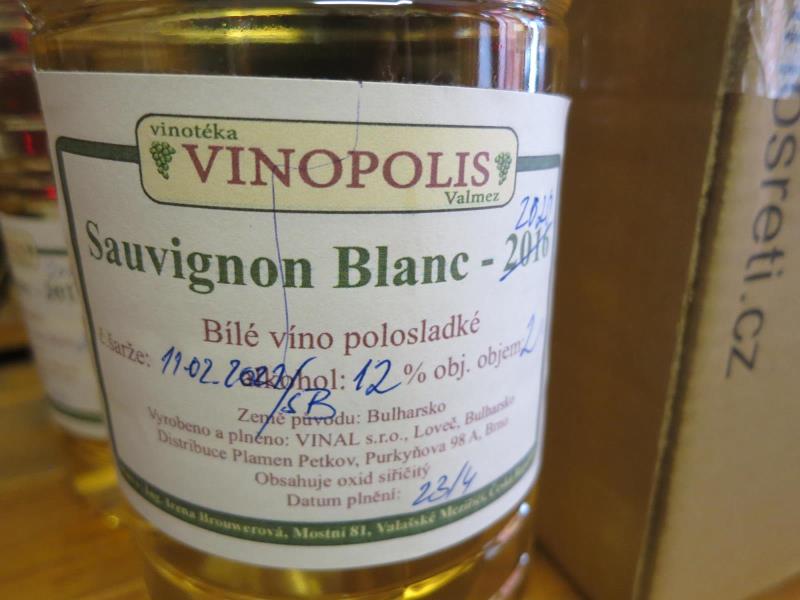 Sauvignon blanc, 2020, víno bílé, polosladké