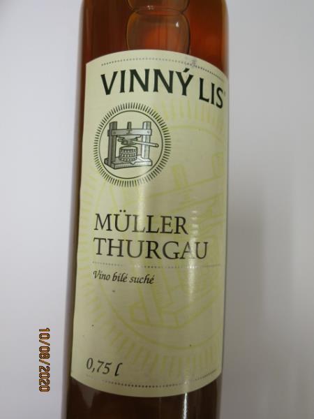 VINNÝ LIS, MÜLLER THURGAU, víno bílé suché, Alk:11,0% obj