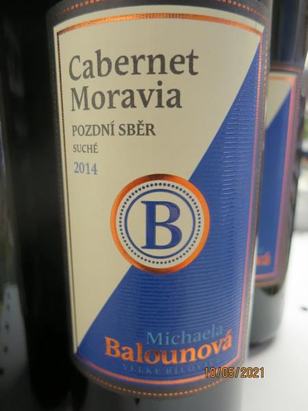 Cabernet Moravia, pozdní sběr 2014, suché, alk. 11,5% obj.