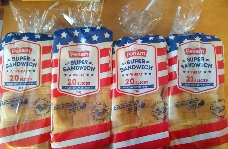 Penam Super Sandwich, Wheat, 20 Slices, Deliciously soft bread, 750 g