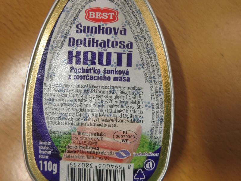 BEST Šunková Delikatesa KRŮTÍ. Pochúťka šunková z morčacieho mäsa