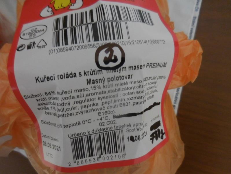 Kuřecí roláda s krůtím mletým masem