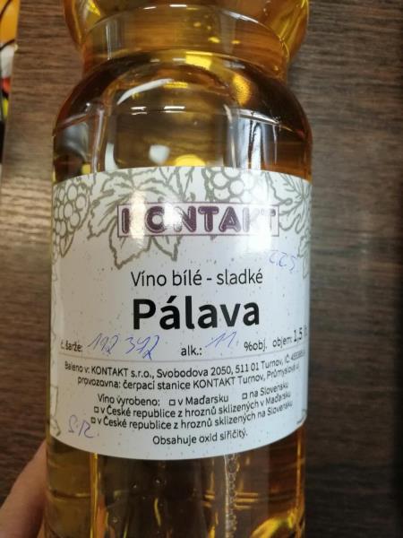 KONTAKT PÁLAVA Víno bílé – sladké