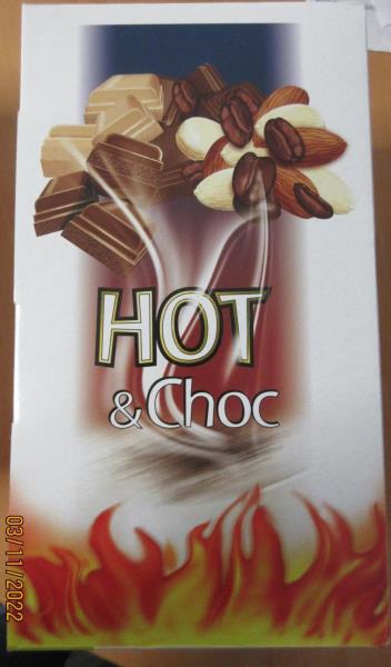 HELLMA. Hot & Choc, Instantní nápoj se sladidly s příchutí čokolády