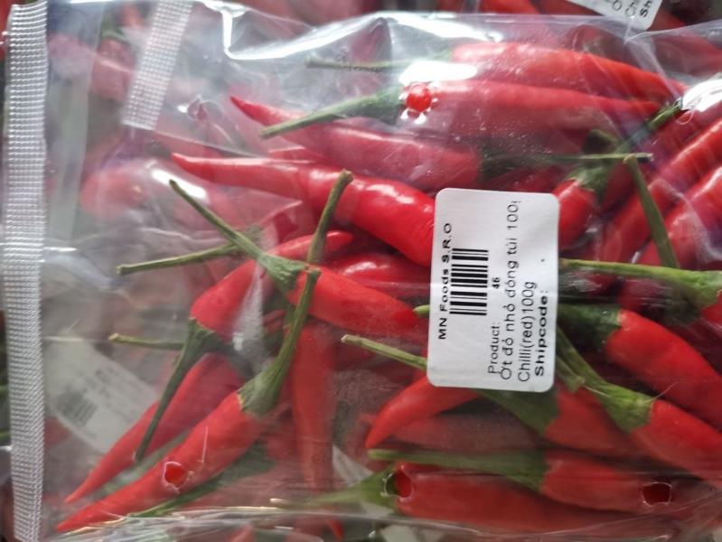 Ớt đỏ nhỏ đóng túi 100g; Chilli (red) 100g