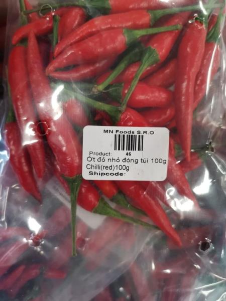 Ớt đỏ nhỏ đóng túi; Chilli (red)