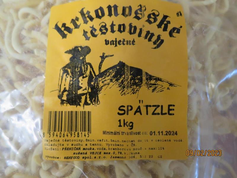 Krkonošské těstoviny vaječné SPÄTZLE