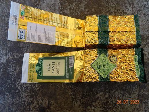 "TRÁ XANH Dac San Green Tea 100 % Natural", zn. Tan Cuong Hoang Binh, 100 g,