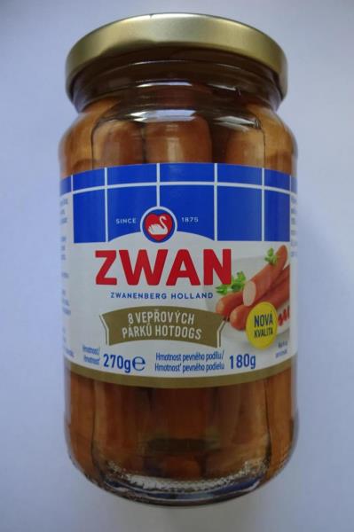 ZWAN ZWANENBERG HOLLAND 8 VEPŘOVÝCH PÁRKŮ HOTDOGS