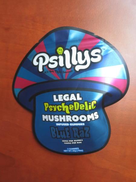 PSILLYS LEGAL PSYCHEDELIC MUSHROOMS INFUSED GUMMIES BLUE RAZ