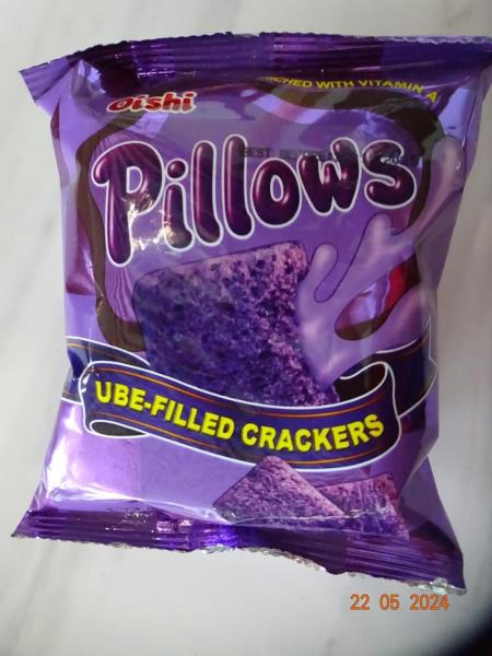 Oishi Pillows Sušenky plněné taro Ube 38 g 