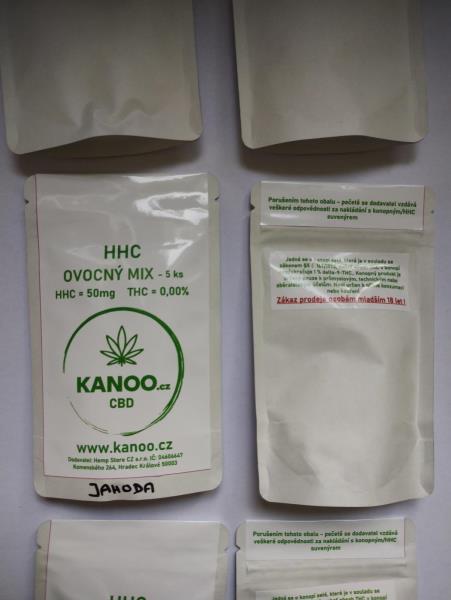 HHC OVOCNÝ MIX – 5 ks HHC= 50 mg, THC=0,00% – Jahoda