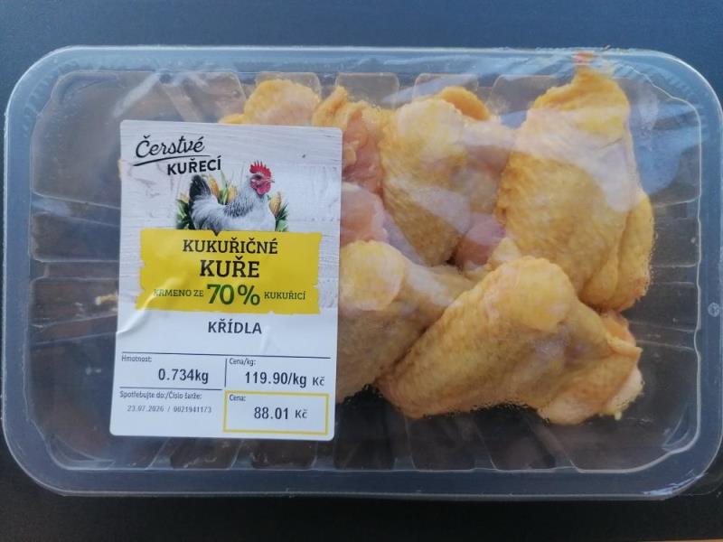 Kukuřičné kuře křídla
