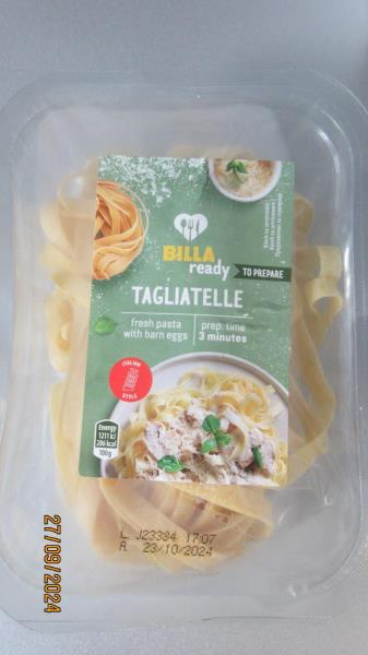 BILLA TAGLIATELLE – těstoviny vaječné nesušené