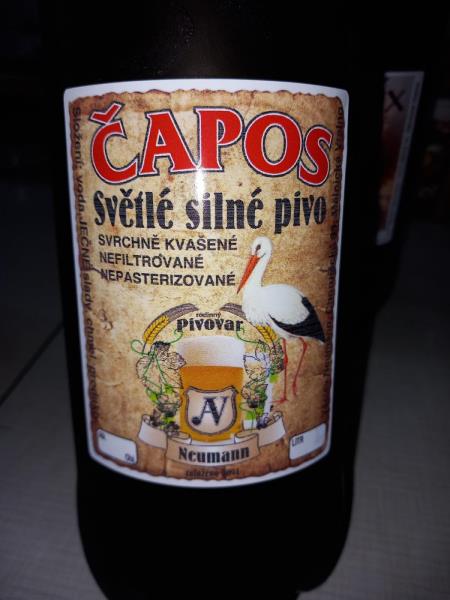 ČAPOS Světlé silné pivo SVRCHNĚ KVAŠENÉ NEFILTROVANÉ NEPASTERIZOVANÉ