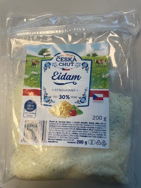 Česká chuť Eidam strouhaný, tuku 30% v sušině, 200 g